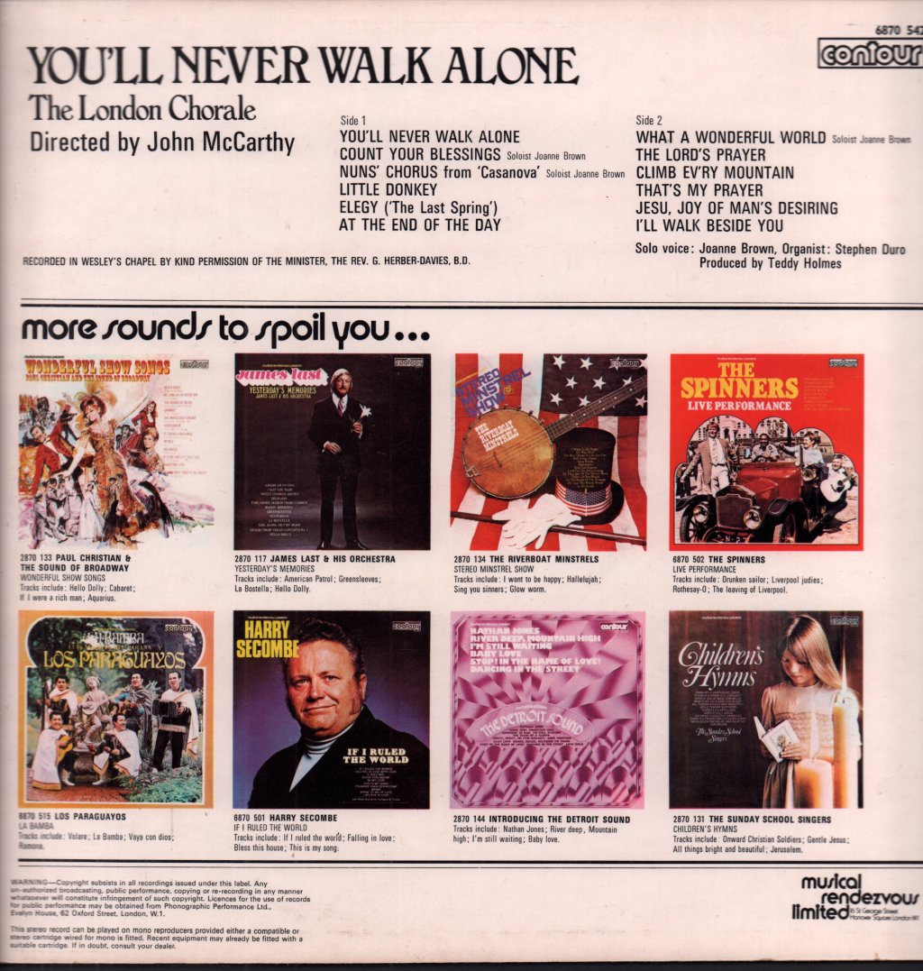 London Chorale - You'll Never Walk Alone - Lp