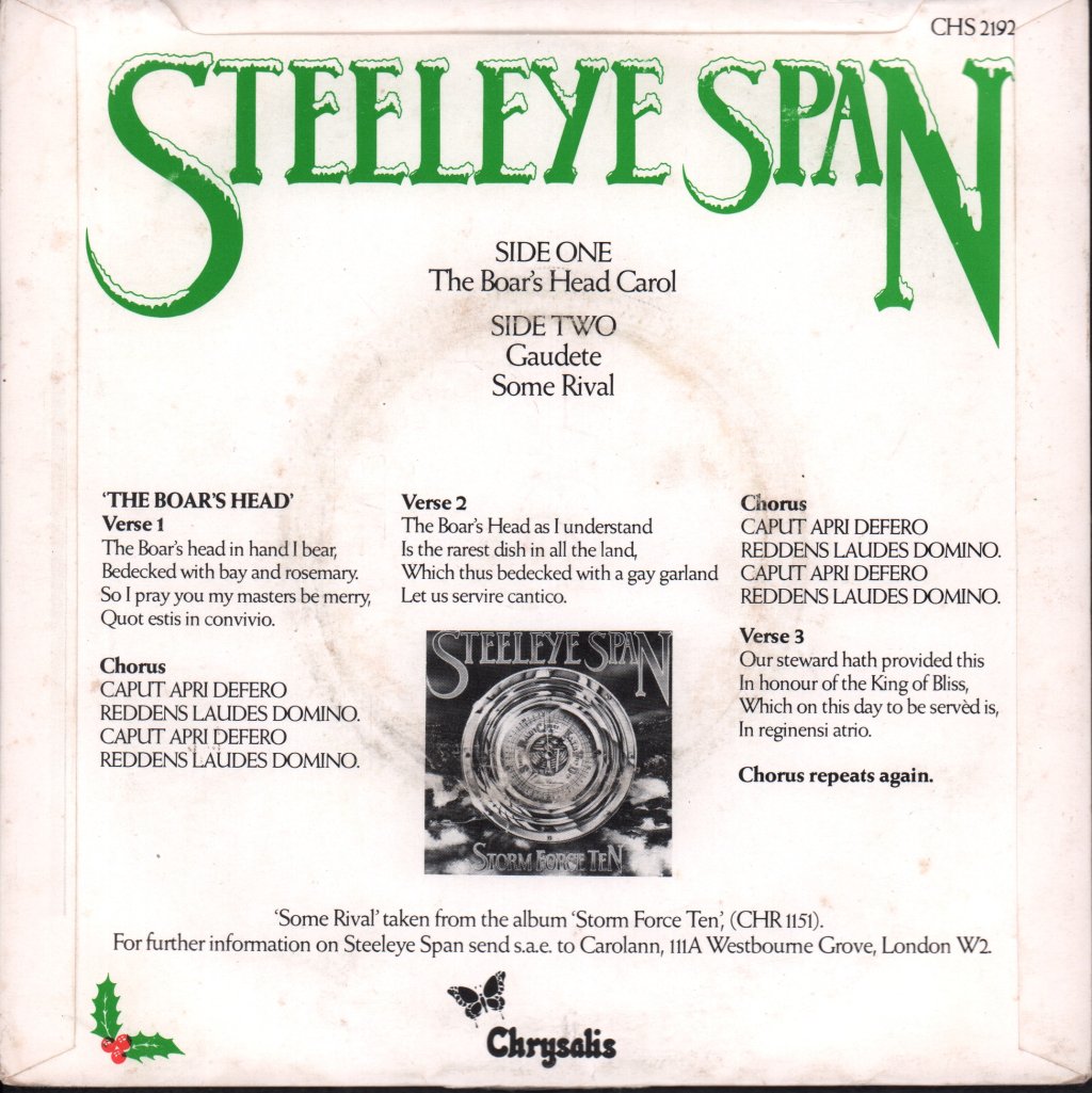 Steeleye Span - Boar's Head Carol - 7 Inch