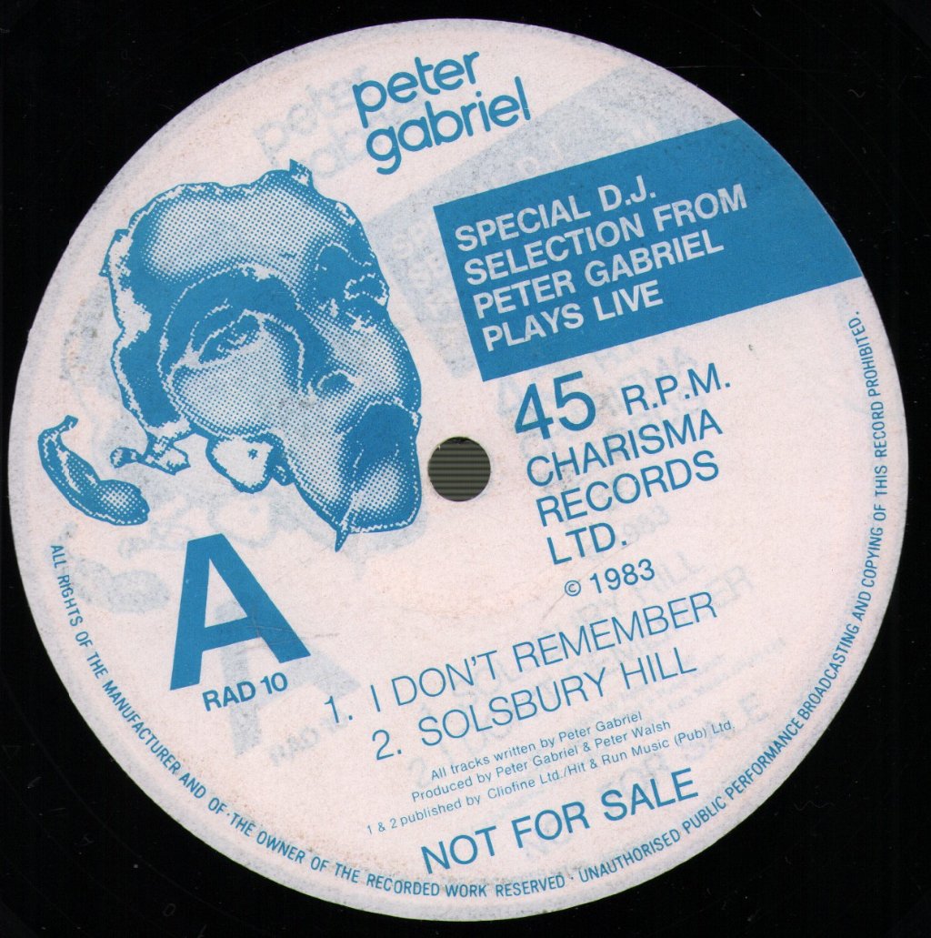 Peter Gabriel - Special D.J. Selection From Peter Gabriel Plays Live - 12 Inch