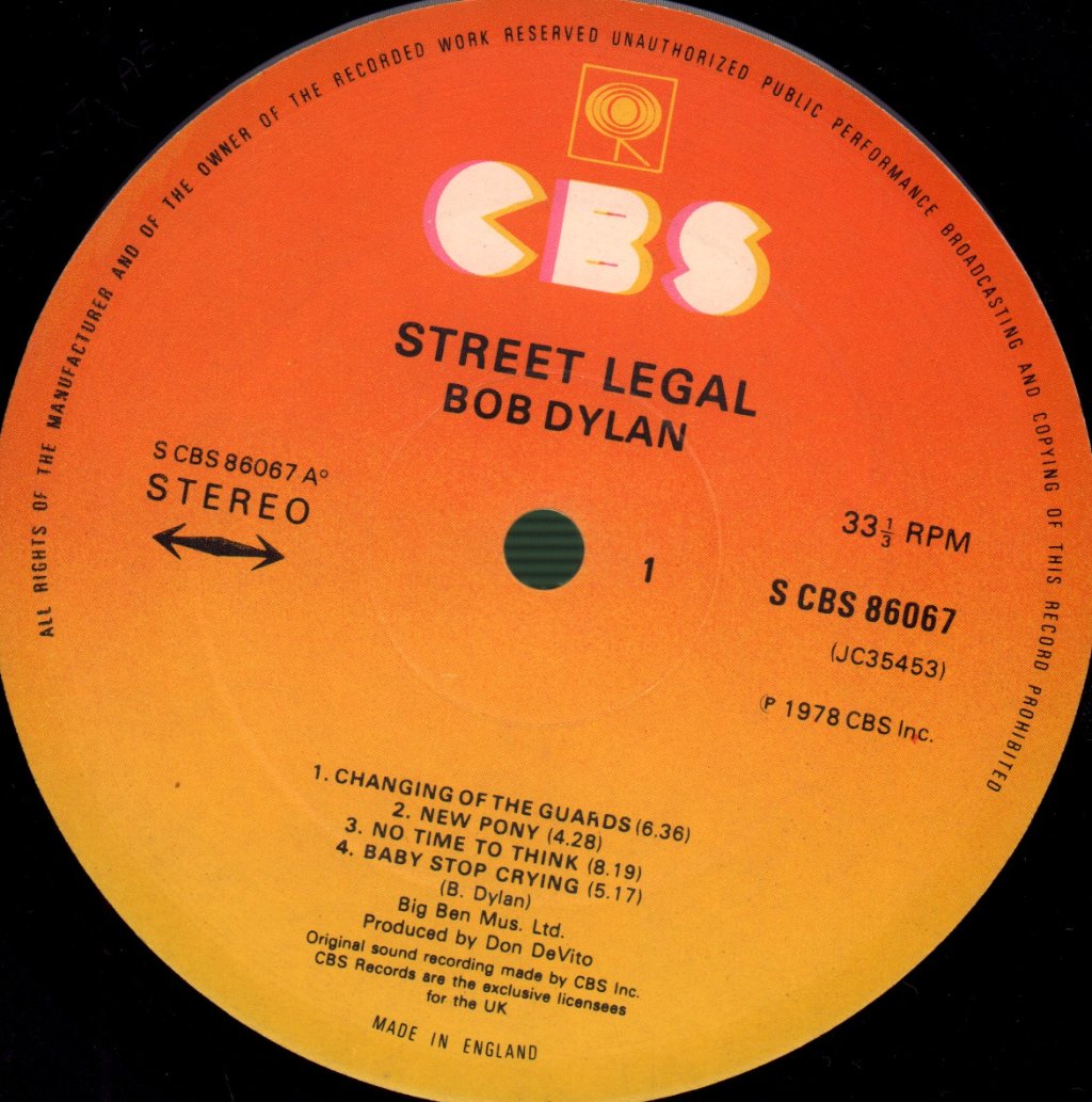 Bob Dylan - Street Legal - Lp