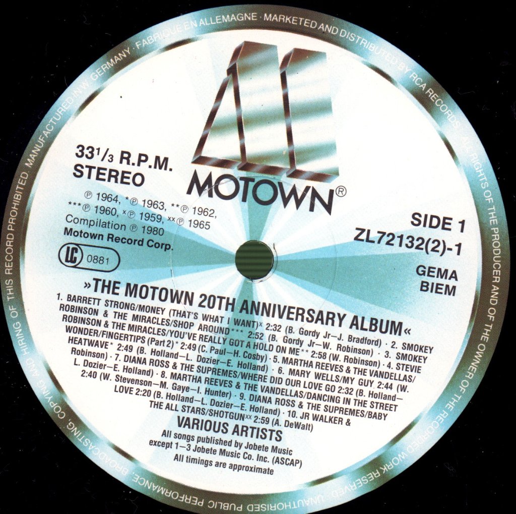 Various Artists - Motown 20th Anniversary Album - Double Lp