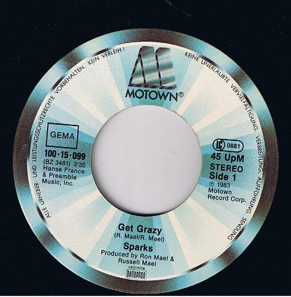 Sparks - Get Crazy - 7 Inch