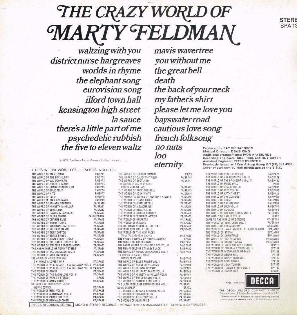Marty Feldman - Crazy World Of Marty Feldman - Lp
