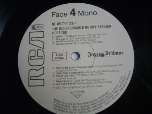 Bunny Berigan - Indispensable Bunny Berigan - Double Lp