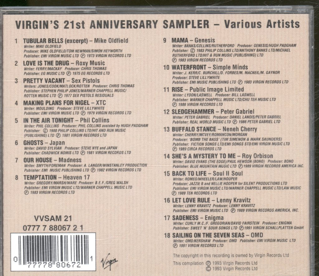 Various Artists - Virgin's 21st Anniversary Sampler - Cd