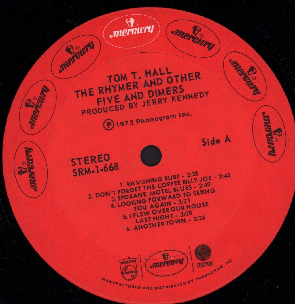 Tom T. Hall - Rhymer And Other Five And Dimers - Lp