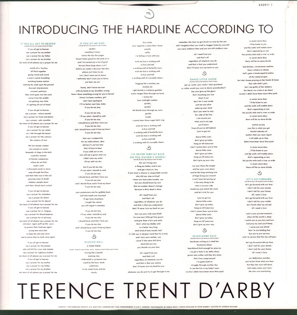 Terence Trent D'Arby - Introducing The Hardline According To - Lp