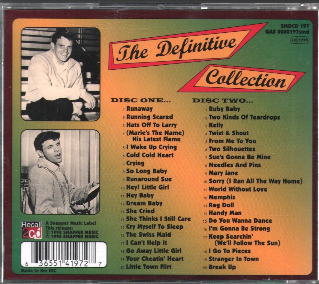Del Shannon - Definitive Collection - Double Cd