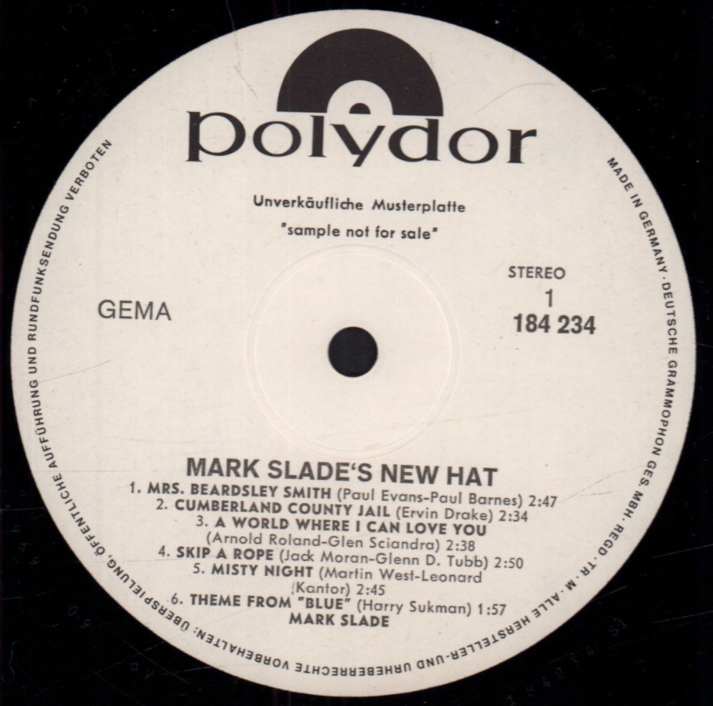 Mark Slade - Mark Slade's New Hat - Lp