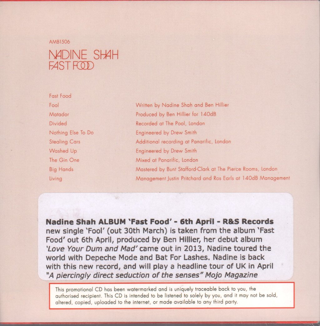 Nadine Shah - Fast Food - Cd