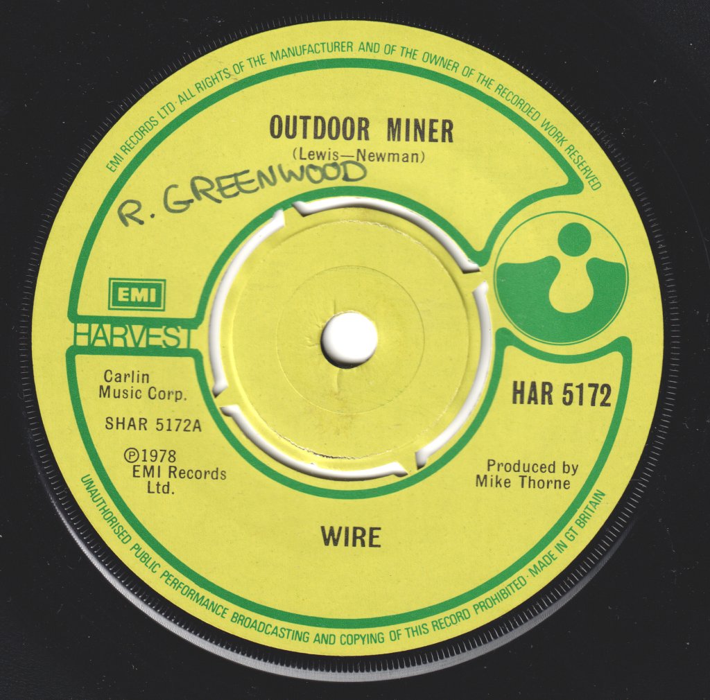 Wire (New Wave Group) - Outdoor Miner - 7 Inch