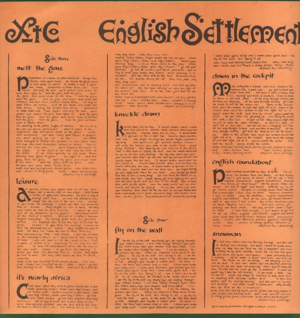 XTC - English Settlement - Double Lp