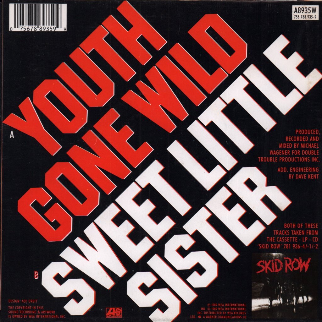 Skid Row - Youth Gone Wild - 7 Inch