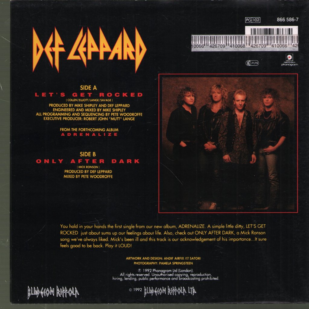Def Leppard - Let's Get Rocked - 7 Inch