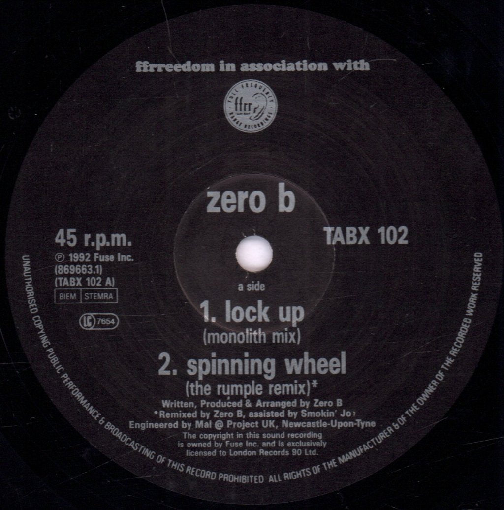 Zero B - E.P. (Brand New Mixes) - 12 Inch