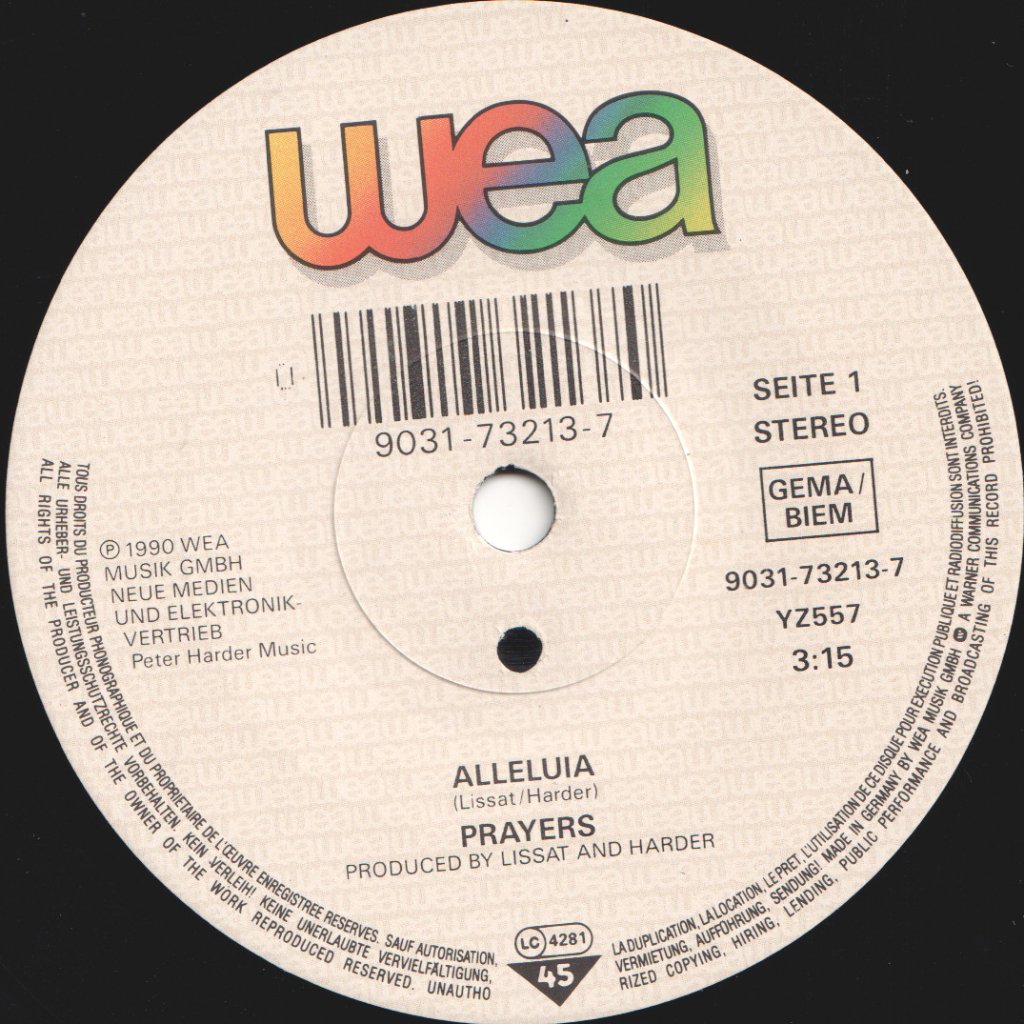 Prayers - Alleluia - 7 Inch