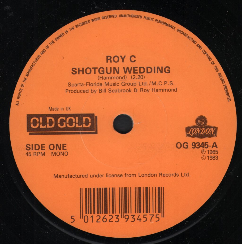 Roy C/Bobby Boris Pickett And The Crypt Kickers - Shotgun Wedding / Monster Mash - 7 Inch