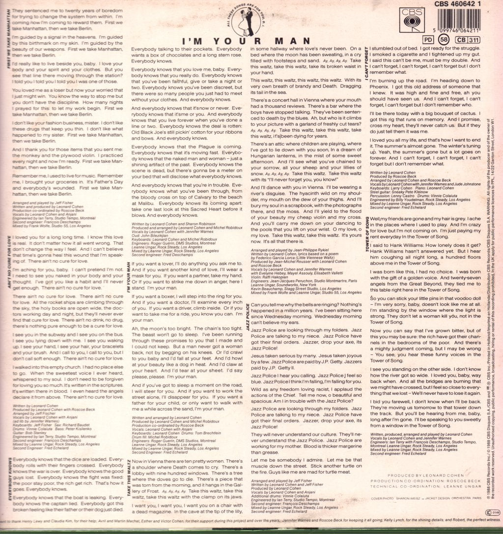 Leonard Cohen - I'm Your Man - Lp