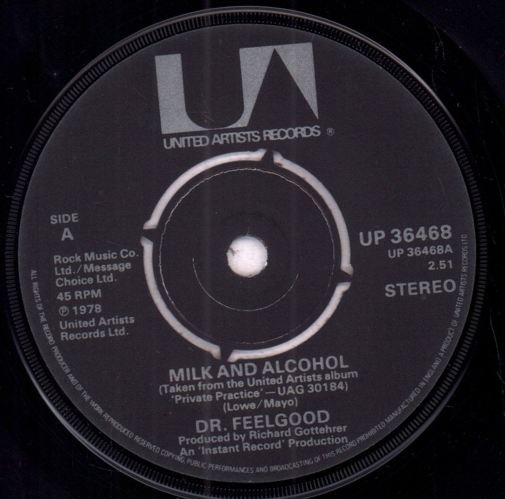 Dr Feelgood - Milk And Alcohol - 7 Inch