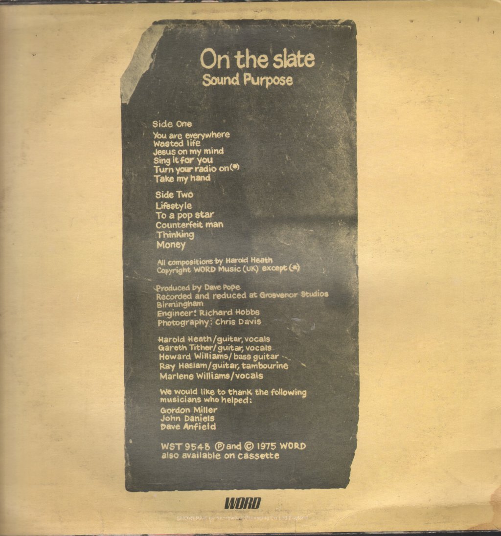 Sound Purpose - On The Slate - Lp