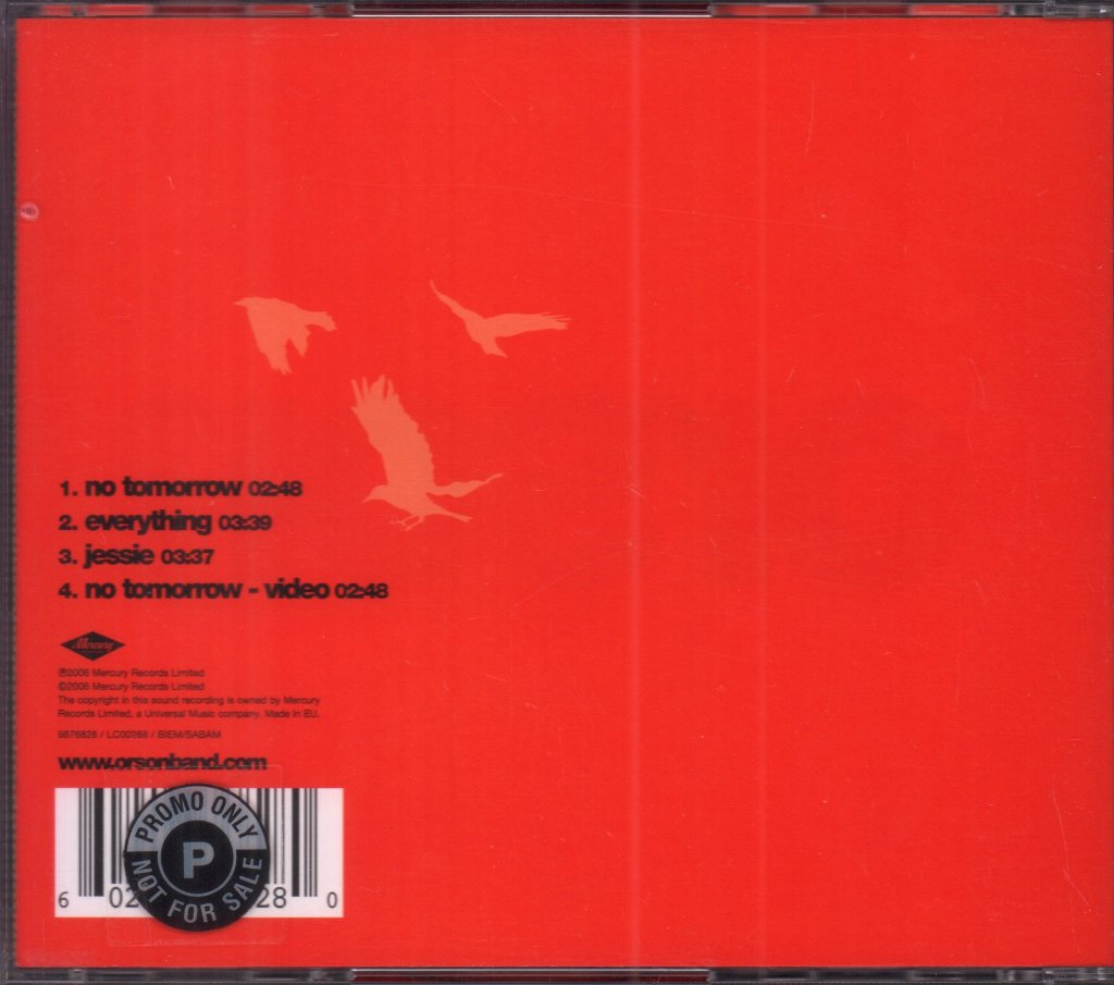 Orson - No Tomorrow - Cd