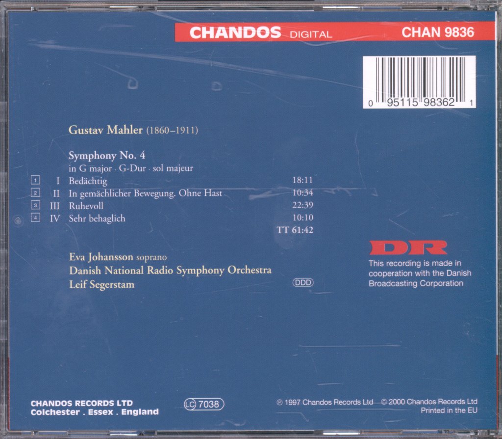 Danish National Radio Symphony Orchestra, Leif Segerstam - Mahler - Symphony No 4 - Cd