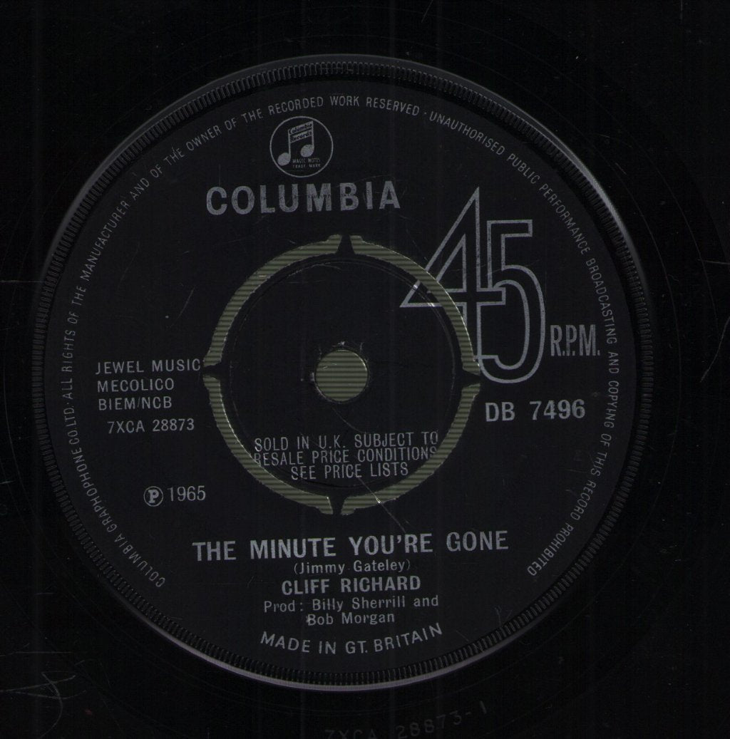 Cliff Richard - Minute You're Gone - 7 Inch
