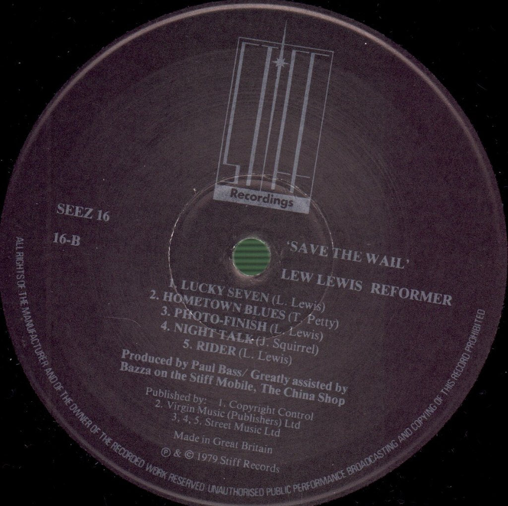 Lew Lewis Reformer - Save The Wail - Lp