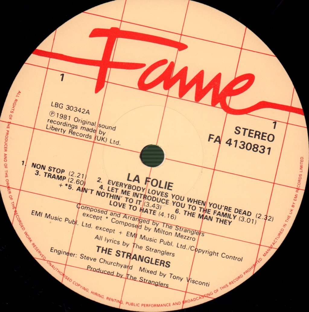 Stranglers - La Folie - Lp
