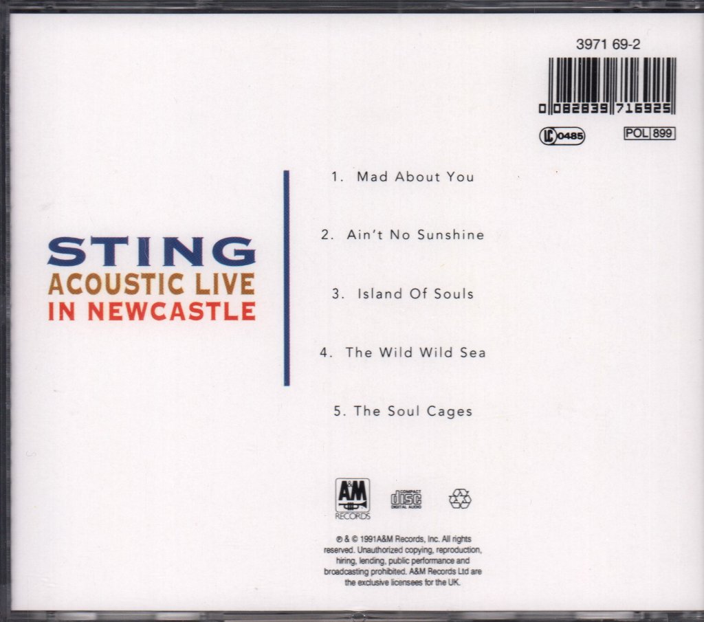 Sting - Acoustic Live In Newcastle - Cd Box Set