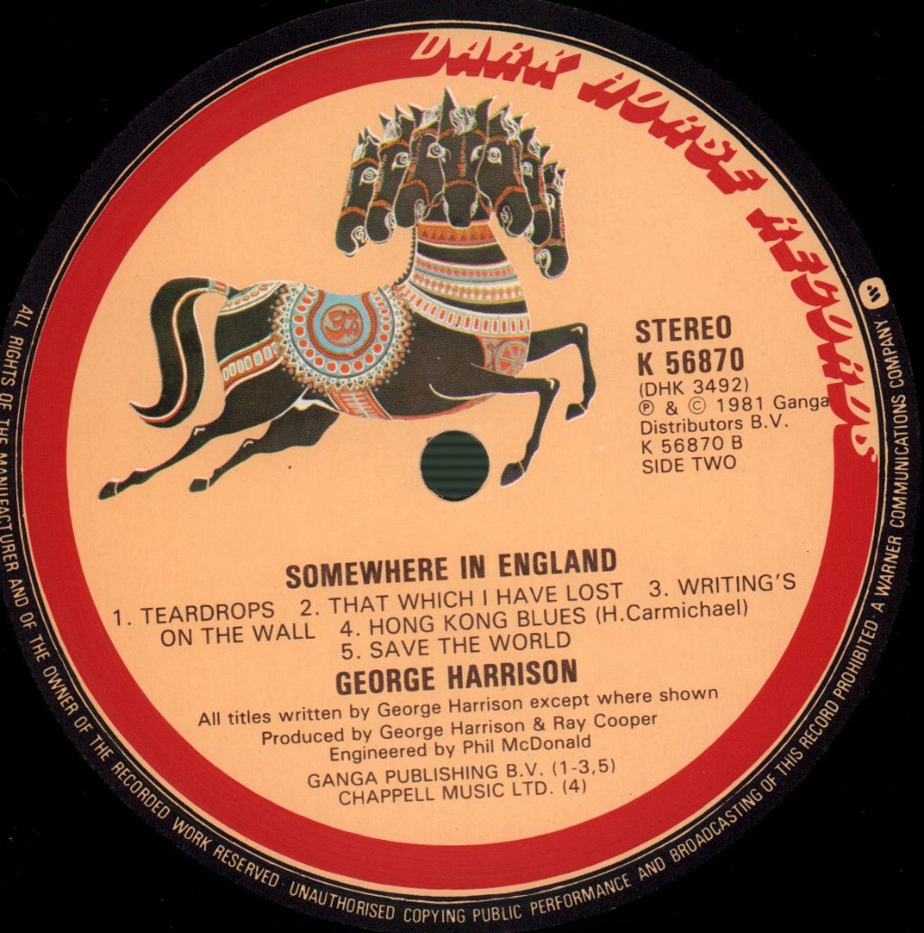 George Harrison - Somewhere In England - Lp