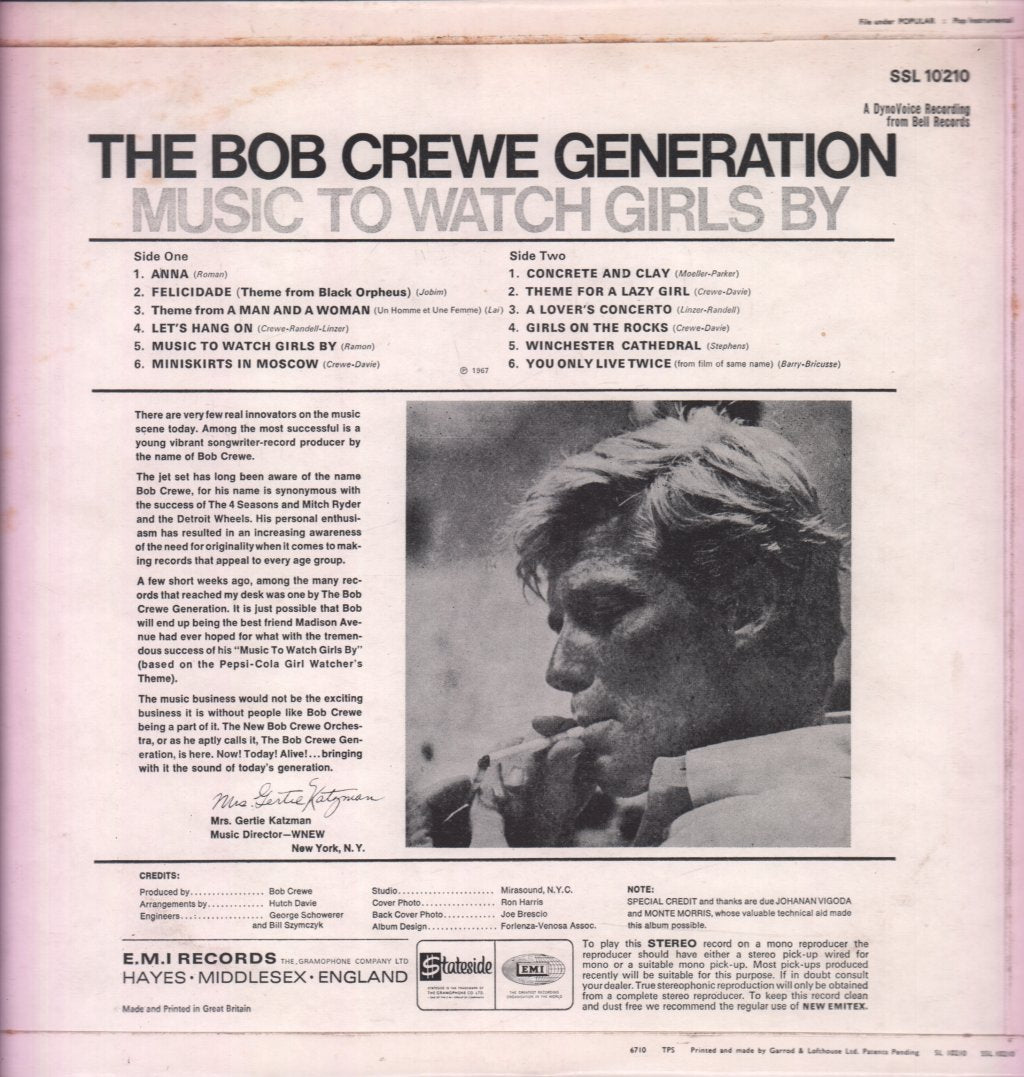 Bob Crewe Generation - Music To Watch Girls By - Lp