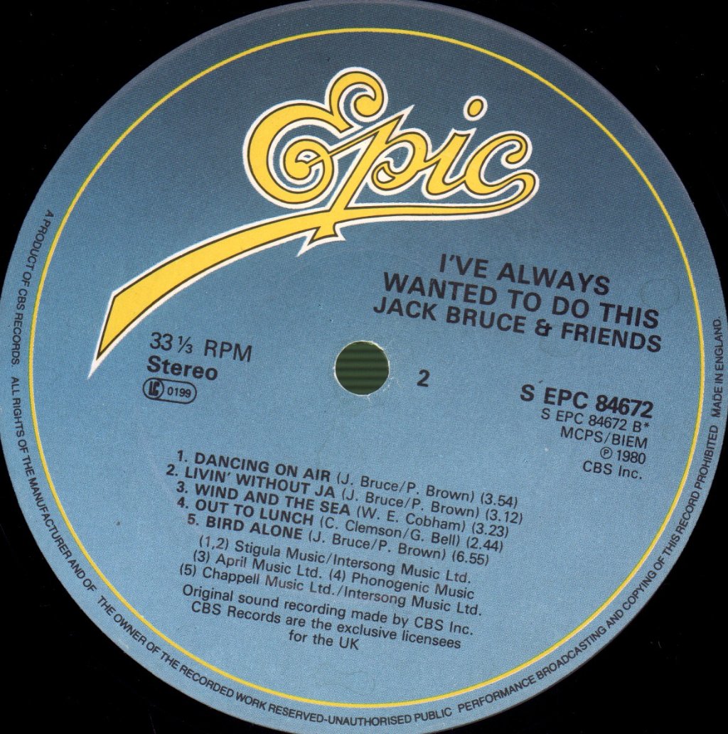 Jack Bruce And Friends - I've Always Wanted To Do This - Lp