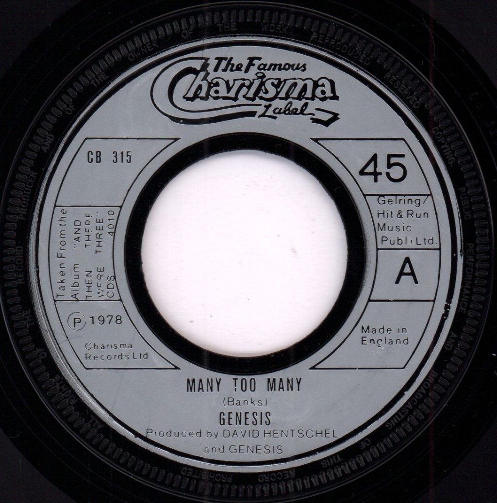 Genesis - Many Too Many - 7 Inch