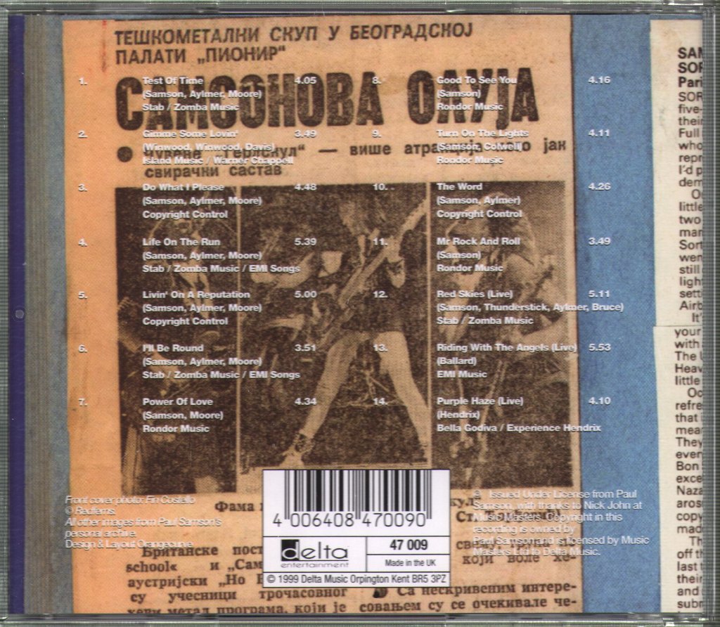 Samson (Nwobhm/Metal Group) - Test Of Time - Cd