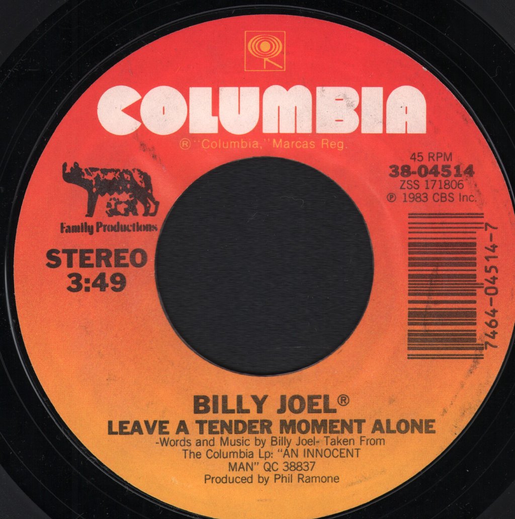 Billy Joel - Leave A Tender Moment Alone - 7 Inch