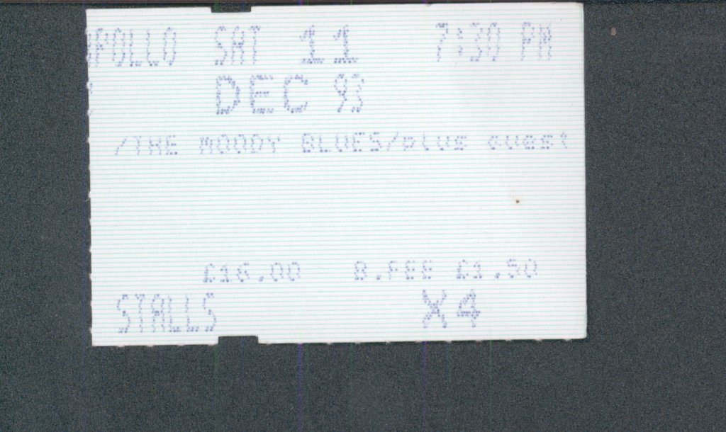 Moody Blues - Manchester Apollo 11/12/93 - Ticket