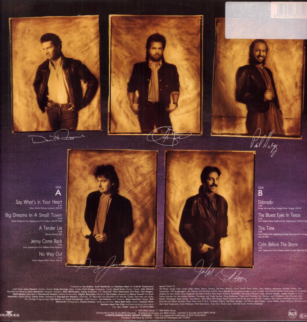 Restless Heart - Big Dreams In A Small Town - Lp