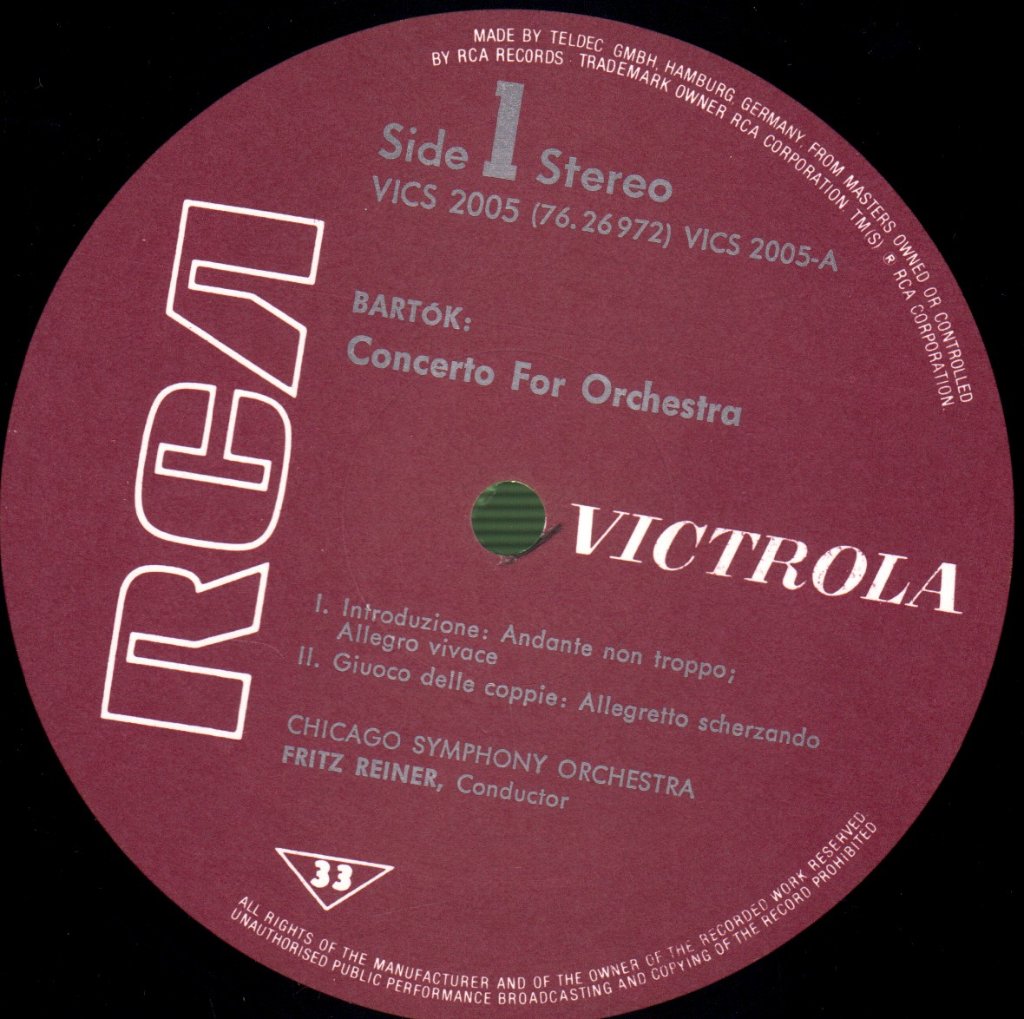 Bela Bartok - Concerto For Orchestra - Lp