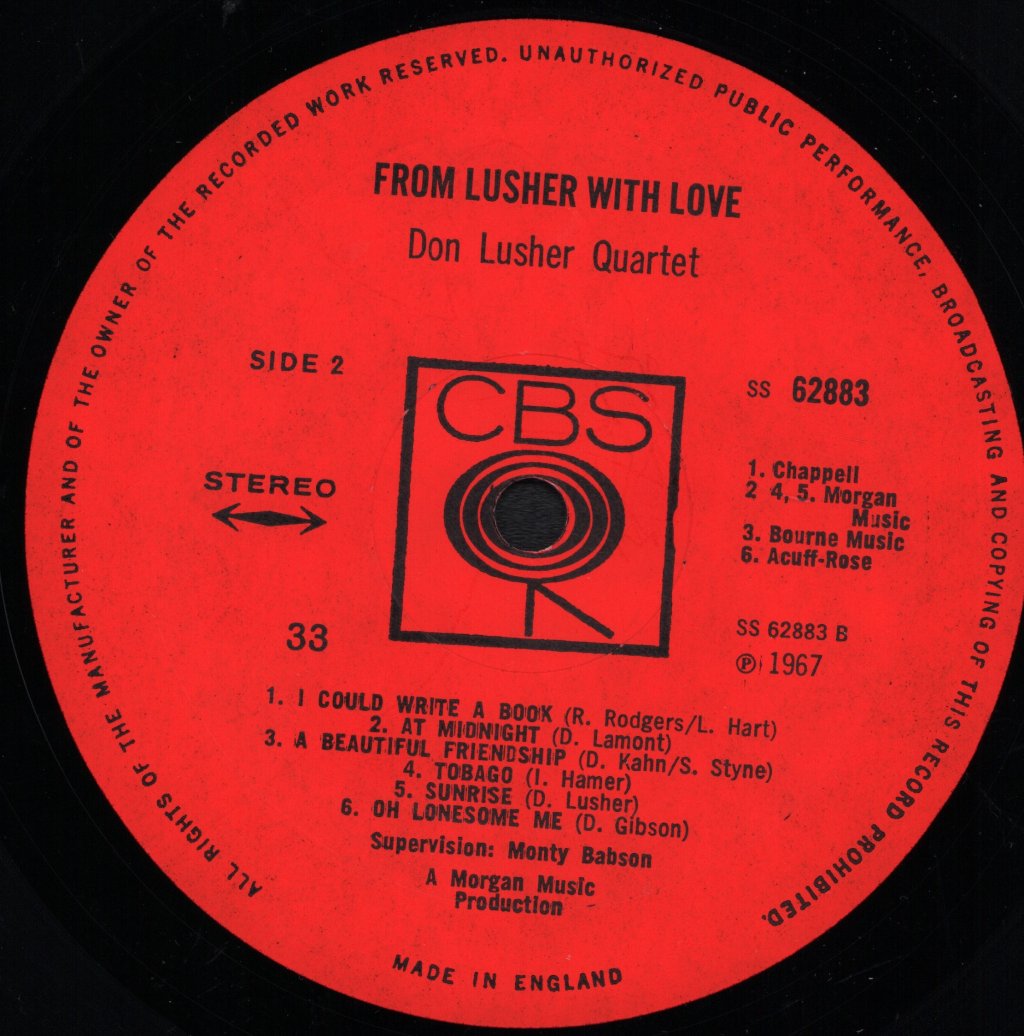 Don Lusher Quartet - From Lusher With Love - Lp