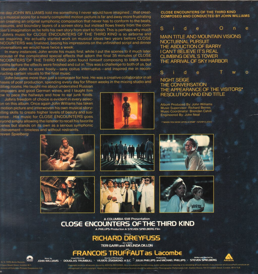 John Williams (Soundtracks) - Close Encounters Of The Third Kind - Lp