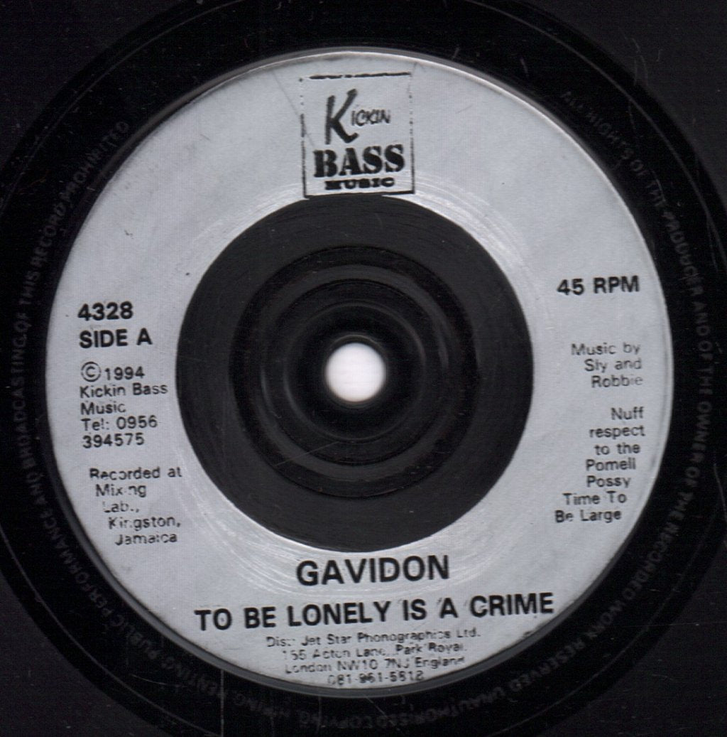 Gavidon / Melon P And Richie Vigorous - To Be Lonely Is A Crime / Gone Left The Man - 7 Inch