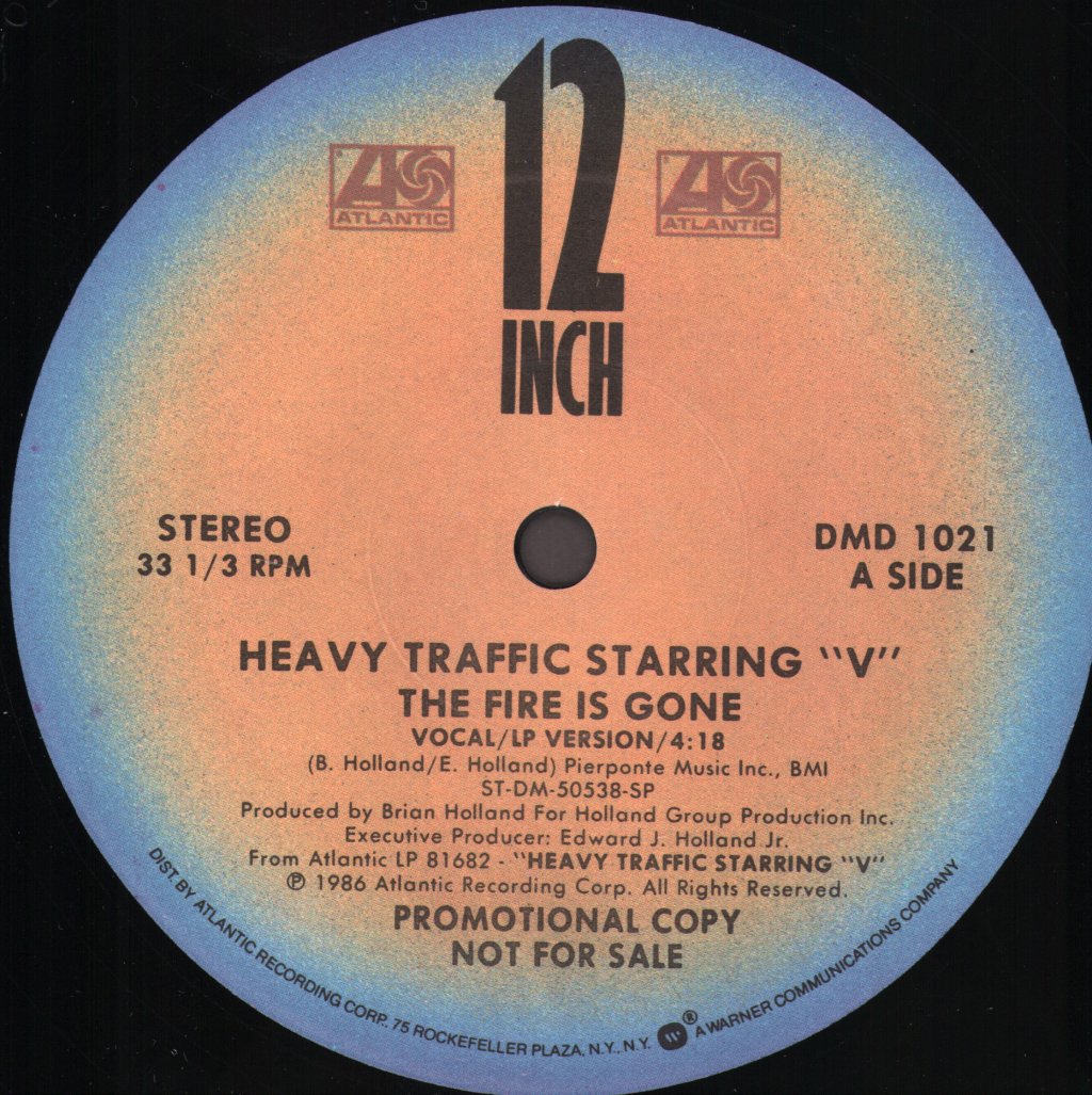Heavy Traffic Starring V - Fire Is Gone - 12 Inch