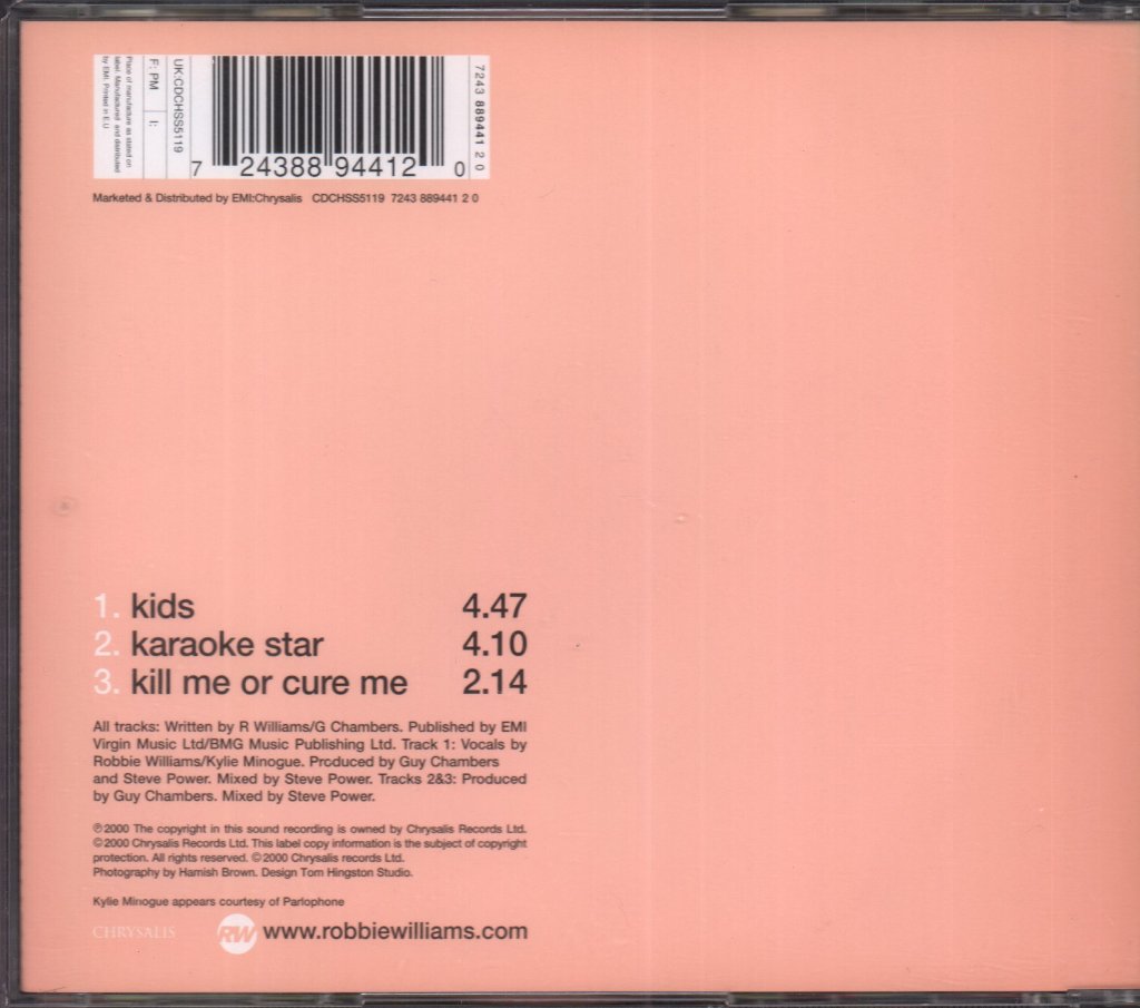 Robbie Williams And Kylie Minogue - Kids - Cd