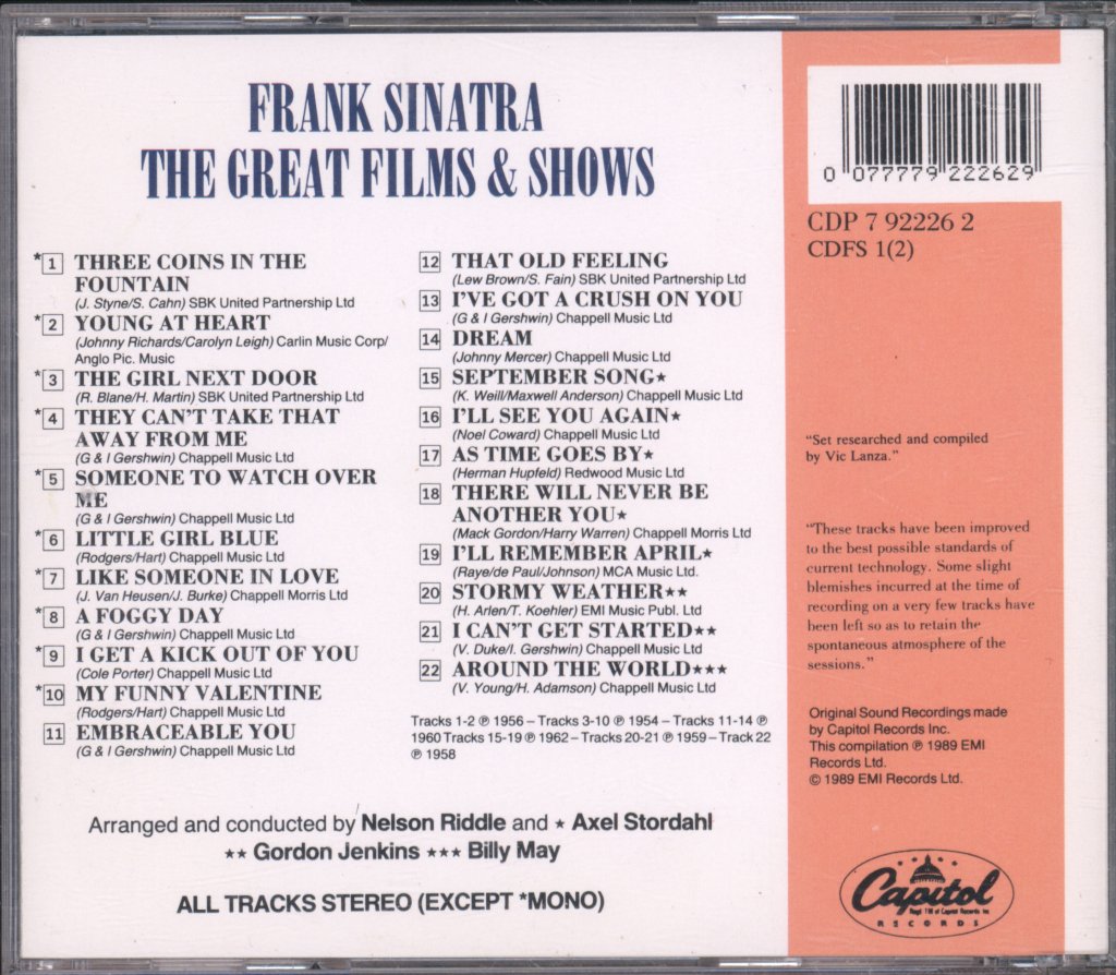 Frank Sinatra - Great Films & Shows Vol 2 - Cd