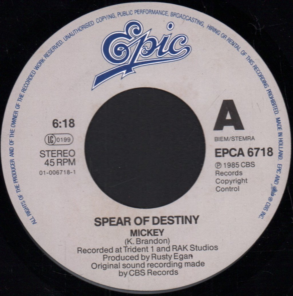 Spear Of Destiny - Mickey - 7 Inch