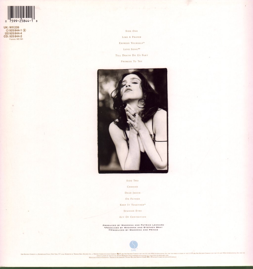 Madonna - Like A Prayer - Lp