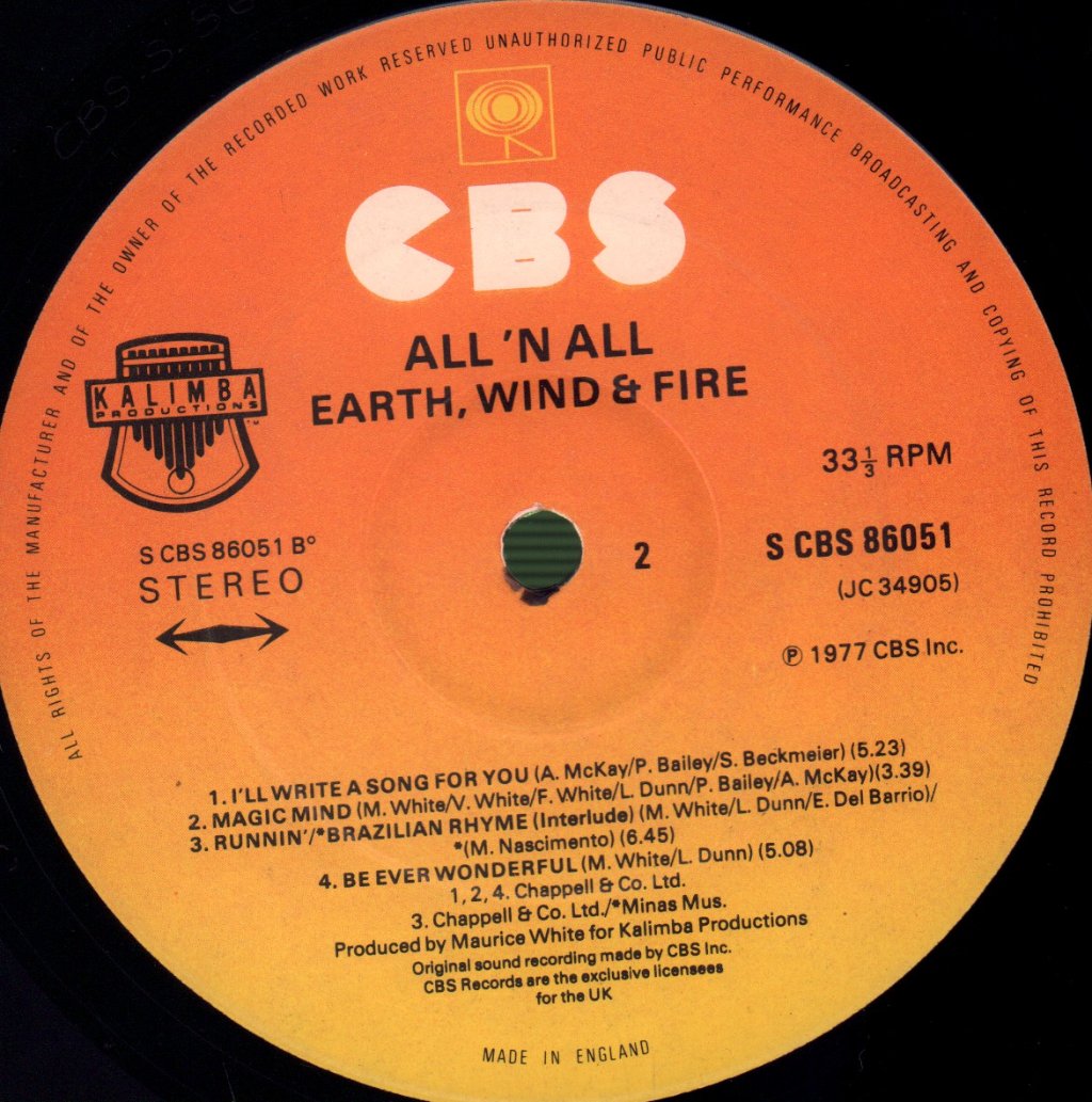 Earth Wind And Fire - All N All - Lp