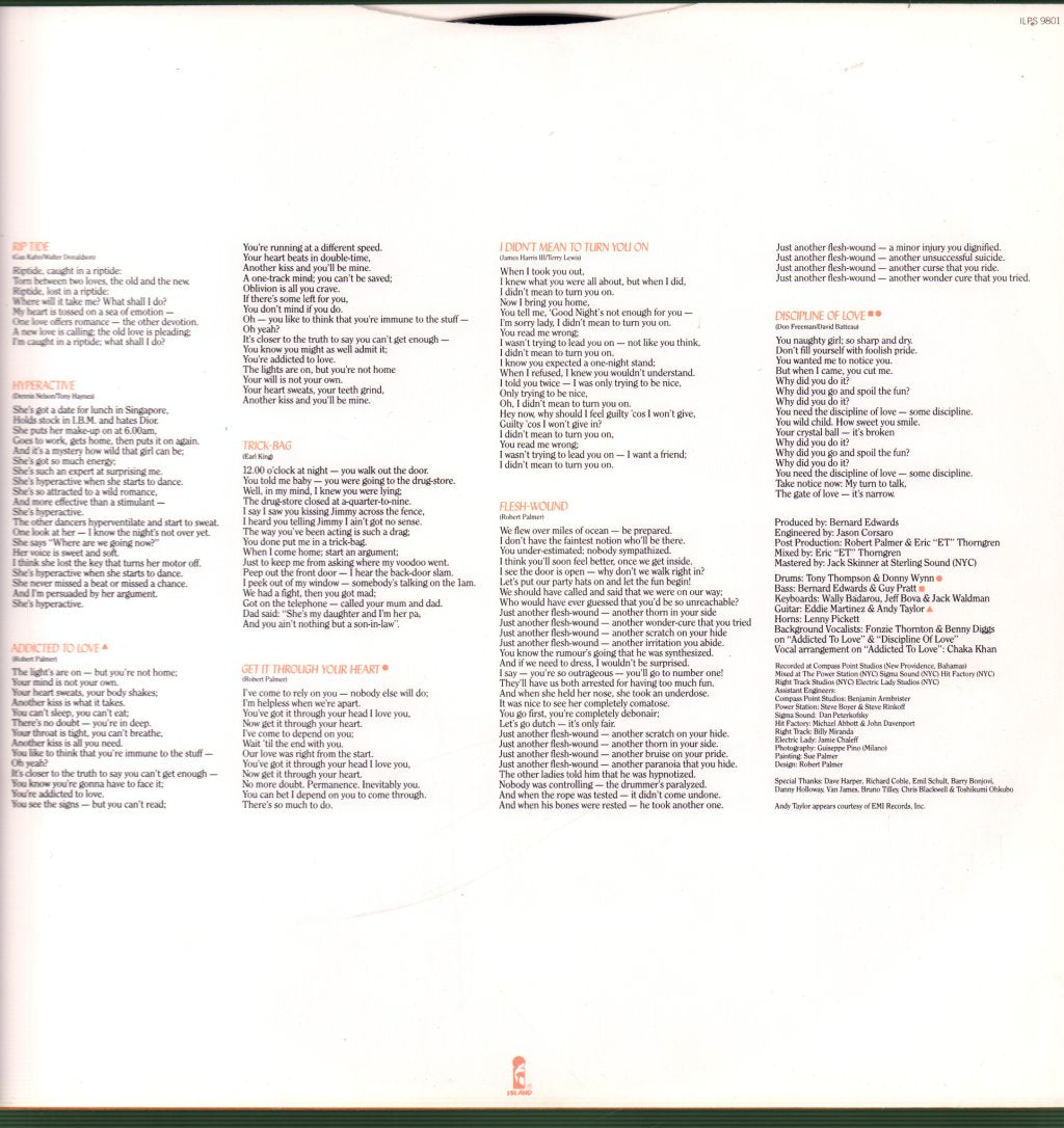 Robert Palmer - Riptide - Lp