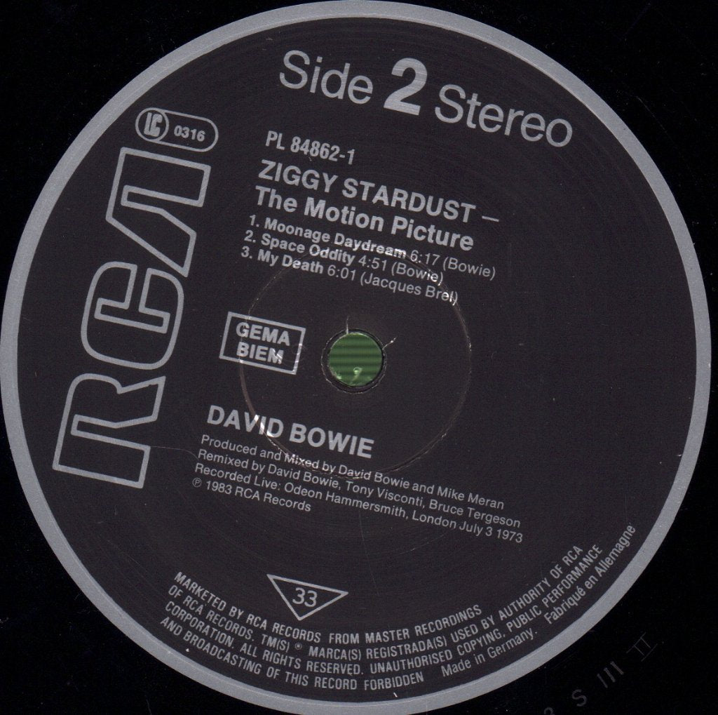 David Bowie - Ziggy Stardust - The Motion Picture - Double Lp